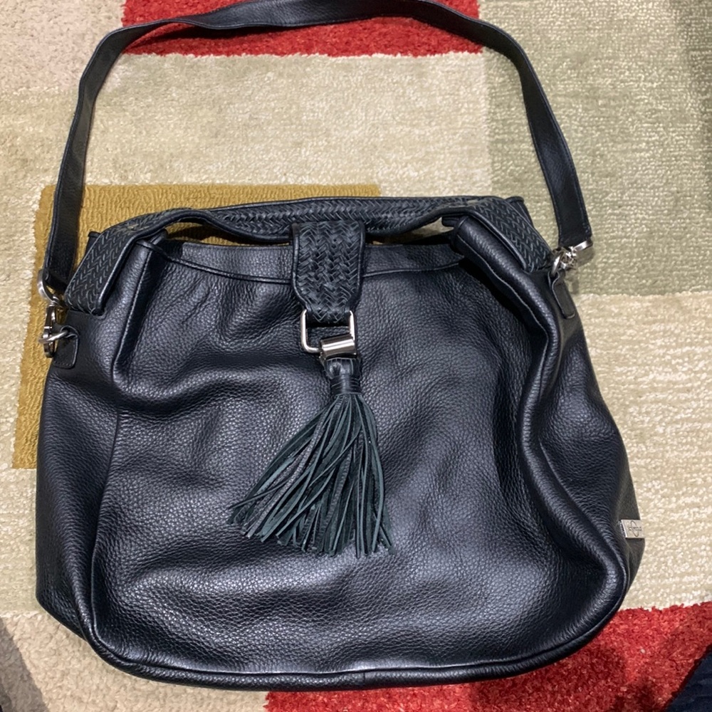 Romy Gold leather cross body (removable strap) bag with duster